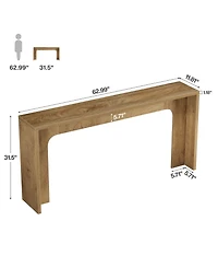 Tribesigns 63" Narrow Console Table, Modern Minimalist Wood Entryway Table, Long Console Behind the Couch
