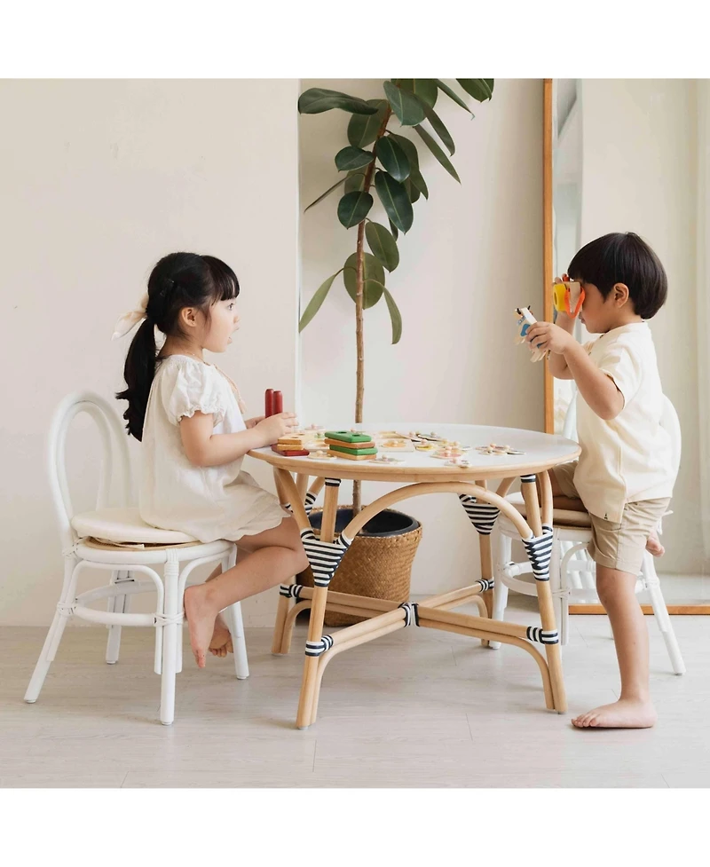 Momiji Aulia Handcrafted Rattan Kids Table with Laminated Plywood