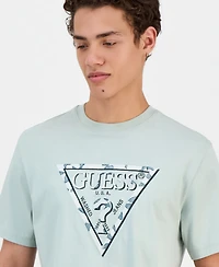 Guess Men's Triangle Leaves Embroidery T-Shirt