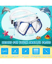 Gnuadz 4pc Adult Diving Mask Tempered Glass Snorkel Gear