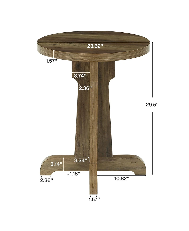 Tribesigns 23.6" Small Round Dining Table, Modern Farmhouse Circle Dinner Table for 2, Space-Saving
