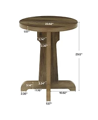 Tribesigns 23.6" Small Round Dining Table, Modern Farmhouse Circle Dinner Table for 2, Space-Saving