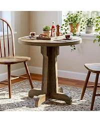 Tribesigns 23.6" Small Round Dining Table, Modern Farmhouse Circle Dinner Table for 2, Space-Saving