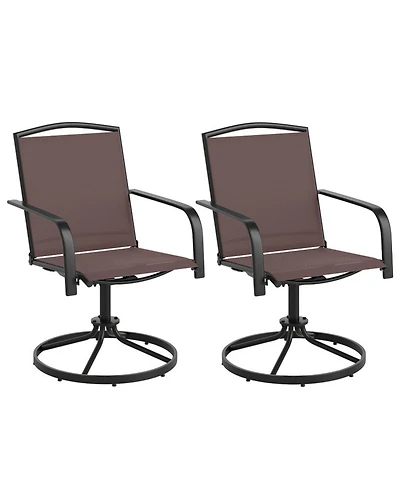 Sugift 360-Degree Swivel Patio Dining Chairs Set of 2 with High Backrest