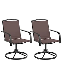 Sugift 360-Degree Swivel Patio Dining Chairs Set of 2 with High Backrest