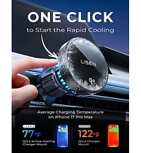 Lisen MagSafe Car Mount Charger with Cooling, 15W Fast Magnetic Wireless Phone Holder, Air Vent and Dashboard Mount for iPhone