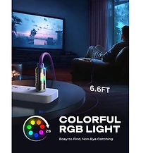 Lisen 2-Pack 240W 4-in-1 Charging Cable, Usb-c and Lightning Multi Charger Cable for All Devices, Fast Charging Cord for Travel, Home and Car