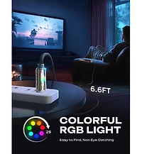 Lisen 2-Pack 240W 4-in-1 Charging Cable, Usb-c and Lightning Multi Charger Cable for All Devices, Fast Charging Cord for Travel, Home and Car