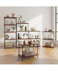 Gouun 4-Tier Freestanding Bookshelf with Metal Frame and Mdf Shelves