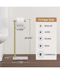 Phying Marble Gold Toilet Paper Holder Stand, Bathroom Free Standing Toilet Paper Holder SUS304 Stainless Steel
