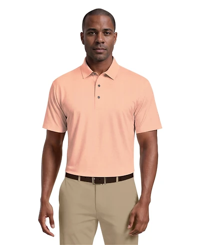 Pga Tour Men's Airflux Solid Mesh Short Sleeve Golf Polo Shirt