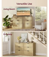 Slickblue 6 Drawer Bedroom Storage Dresser Double Wide Organizer Unit