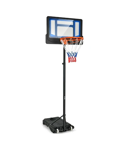 Outdoor Basketball Hoop with Wheels Adjustable Height Stand