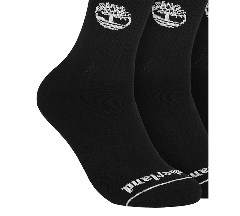 Timberland Men's 6-Pack Tipped High Quarter Logo Sock