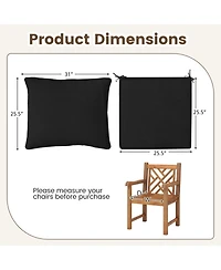 Gouun Deep Seat Outdoor Patio Chair Cushion Pad Set with Rope Tie Belts