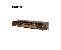 sumyeg 78 inch Modern Cabinet Tv Stand with Deep Drawer & Cable Management, Soft-Closing Hinges