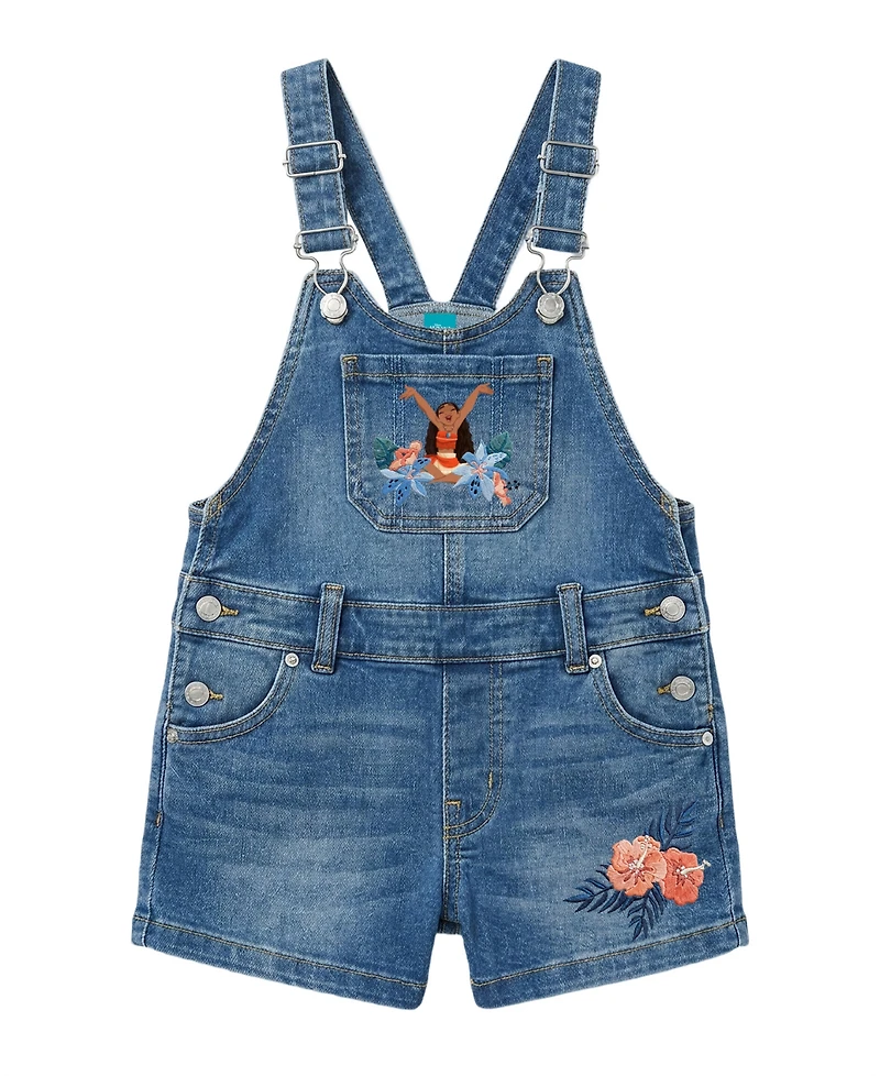 Disney Girls' 2T–6X Denim Shortall and T-Shirt, 2-Piece set