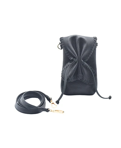 Carlos Falchi Cell Phone Butterly To Grain Leather Bag