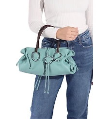 Carlos Falchi Mini Satchel Top Grain Leather Bag