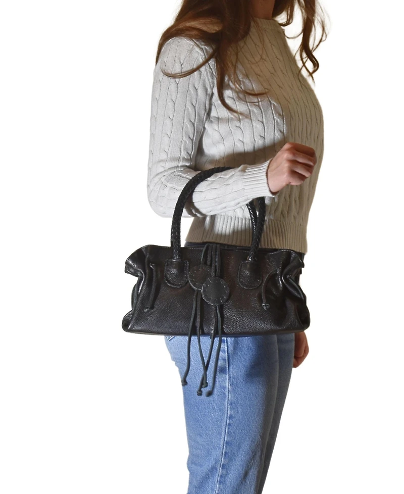 Carlos Falchi Mini Satchel Leather Bag