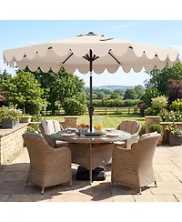 Costway Patio Umbrella with Weighted Base, Sandbags, Push Button Tilt and Crank