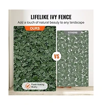 Sugift 59 x 98 in Ivy Privacy Fence Artificial Faux Leaf Wall Screen with Mesh Backing for Yard