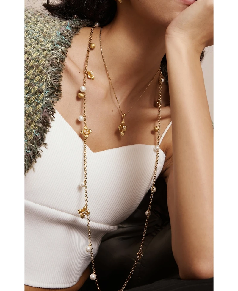 Rc Retro Chic Iris Blossom Pendant Neckalce