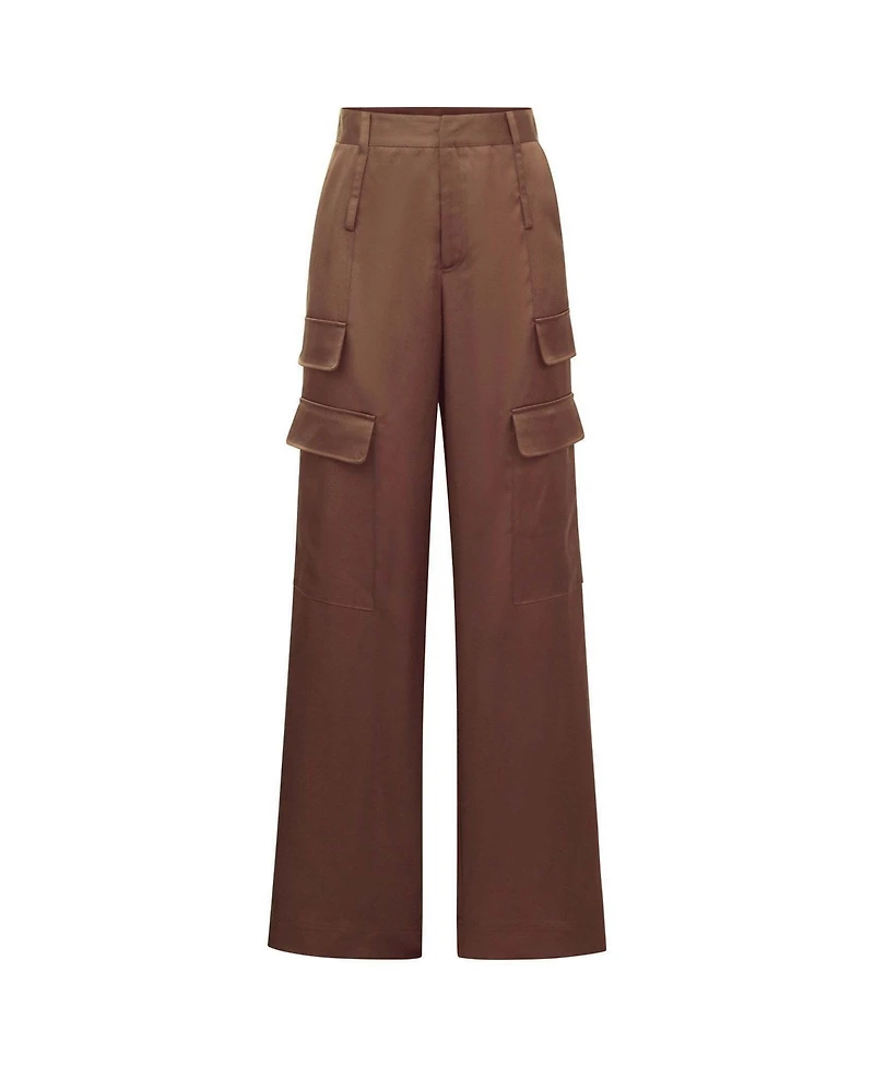 The Noli Shop Women's Milan Satin Cargo Pant