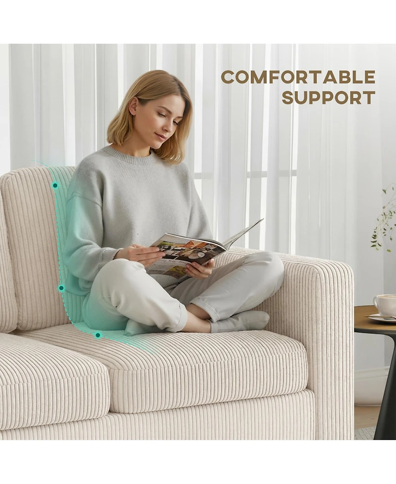 Homcom Sectional Sofa, L Shaped Couch with Reversible Chaise