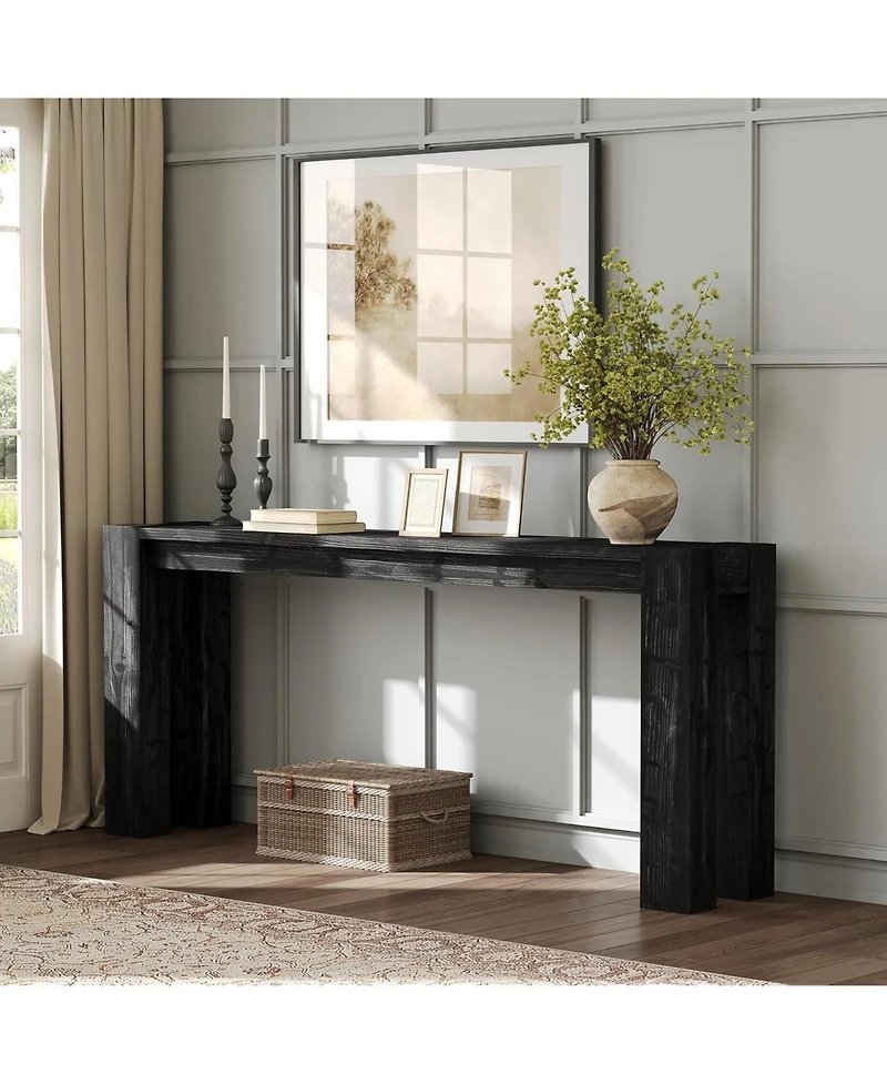 Tribesigns Solid Wood Console Table for Entryway, 70.9-Inch Extra Long Farmhouse Sofa Behind Couch
