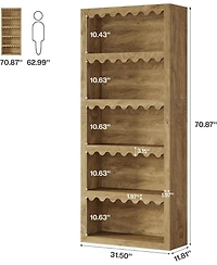 Tribesigns 5-Tier Open Bookcase, 70-Inch Tall Bookshelf with Scalloped Edges
