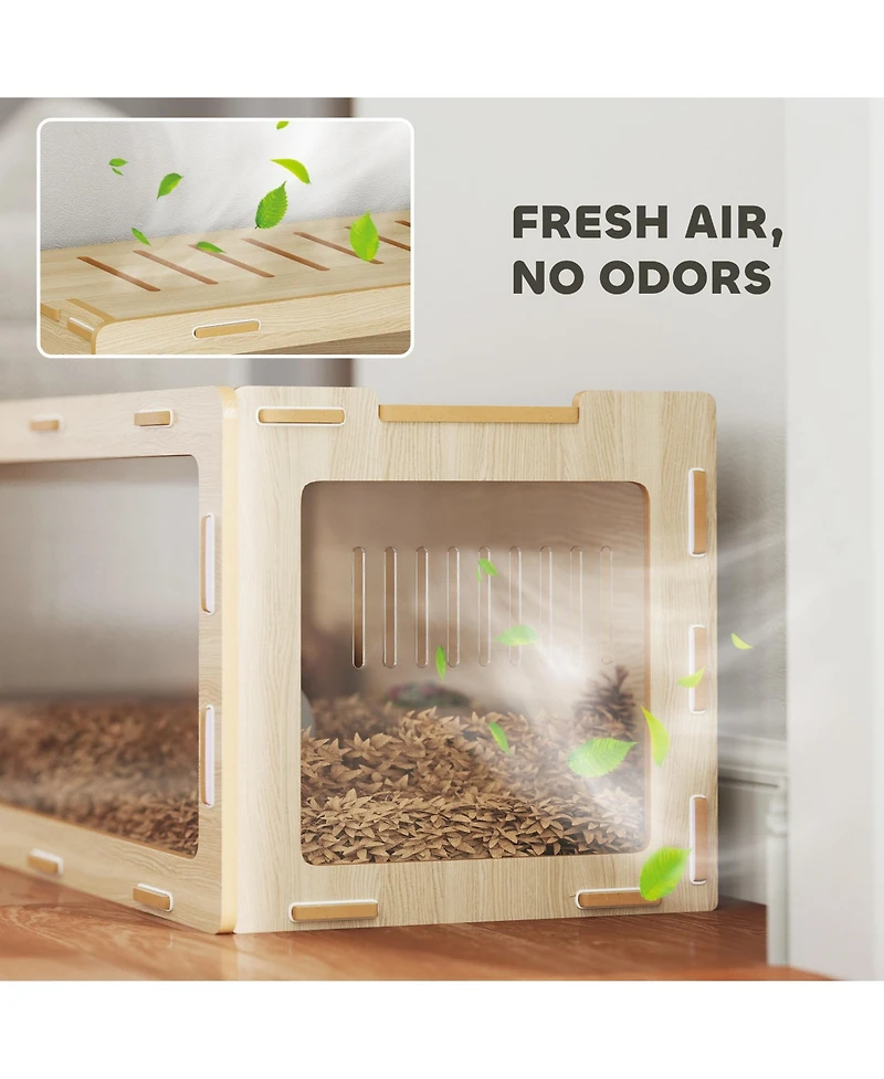 PawHut 39 in Hamster Cage w/ Easy View Acrylic Panels, Openable Roof,