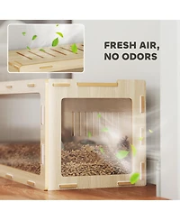 PawHut 39 in Hamster Cage w/ Easy View Acrylic Panels, Openable Roof,