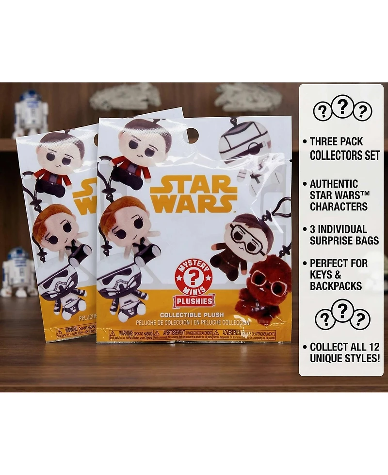 Funko Pack of 3 Mystery Mini Plush Keychains Solo: A Star Wars Story Blind Pack 2.5-Inch Collectible