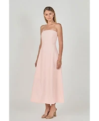 endless rose Women's Linen Strapless Dress