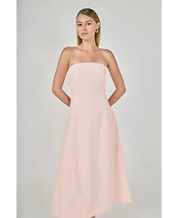 endless rose Women's Linen Strapless Dress