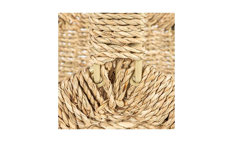 Household Essentials Woven Seagrass Flower Basket with Detachable Handle