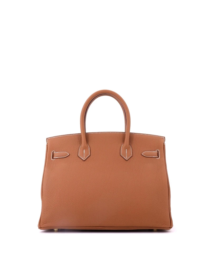 Pre-Owned HERMES Birkin Handbag Brown Togo with Gold Hardware
