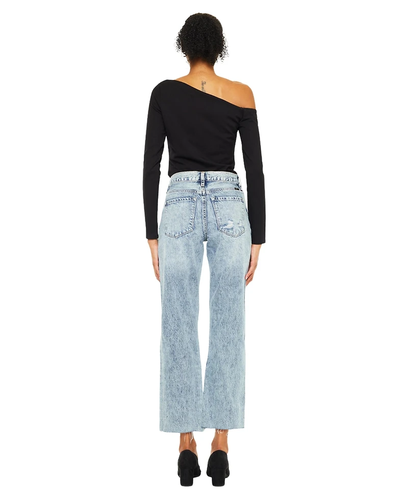 KanCan Women's Chesney High-Rise Straight Jeans