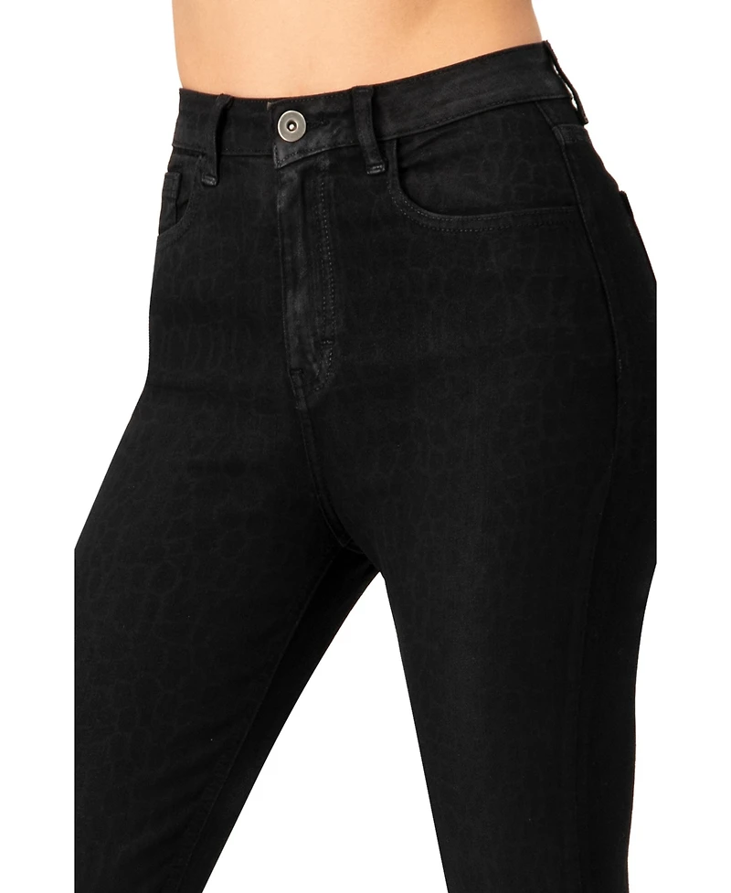 Ivonne Women's Skinny Jeans with Button and Patch Pockets