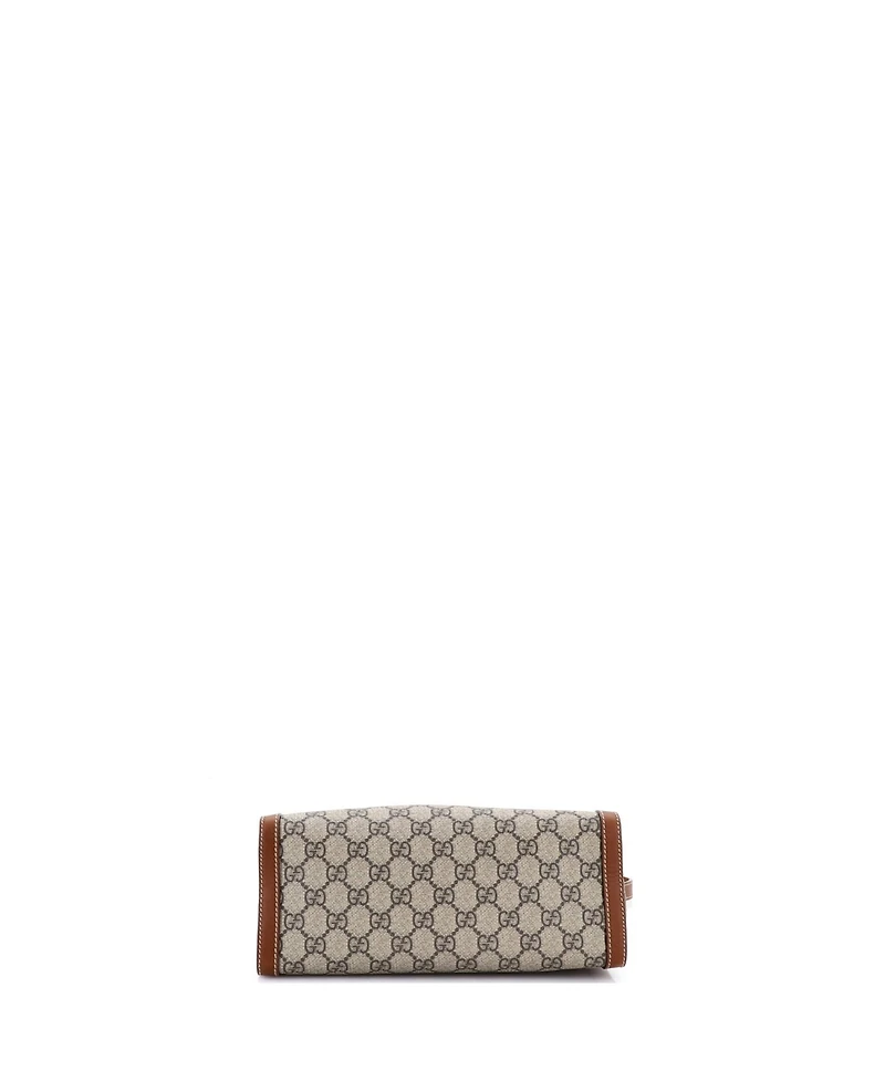Pre-Owned Gucci Small Padlock Chain Tote Gg Coated Canvas with Leather