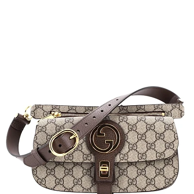 Pre-Owned Gucci Blondie Flap Pocket Belt Bag Gg Coated Canvas