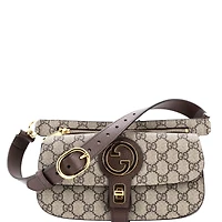 Pre-Owned Gucci Blondie Flap Pocket Belt Bag Gg Coated Canvas