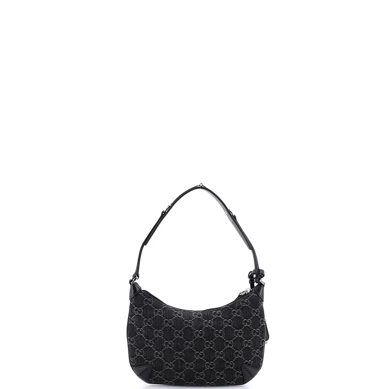 Pre-Owned Gucci Small Horsebit Slim Shoulder Bag Gg Denim with Leather
