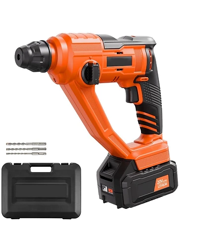 Mecale 20V Cordless Sds-Plus Rotary Hammer Drill, Capacity, 2 Functions, 1000 Rpm, 5100 Bpm, Battery & Charger Included