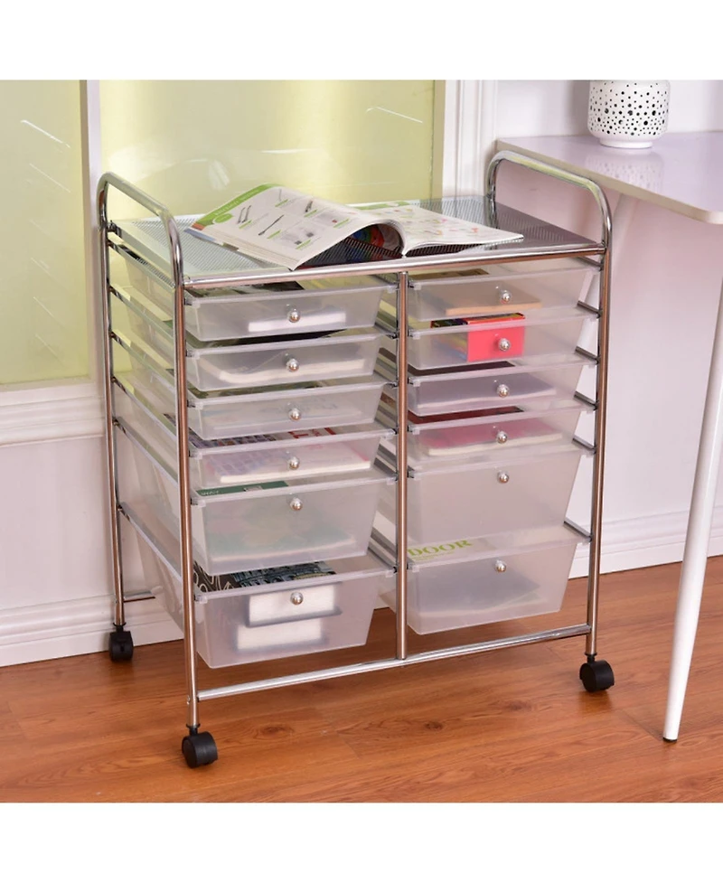 Gouun Metal Frame Multi-Tier Rolling Storage Bin Organizer