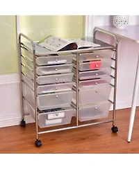 Gouun Metal Frame Multi-Tier Rolling Storage Bin Organizer