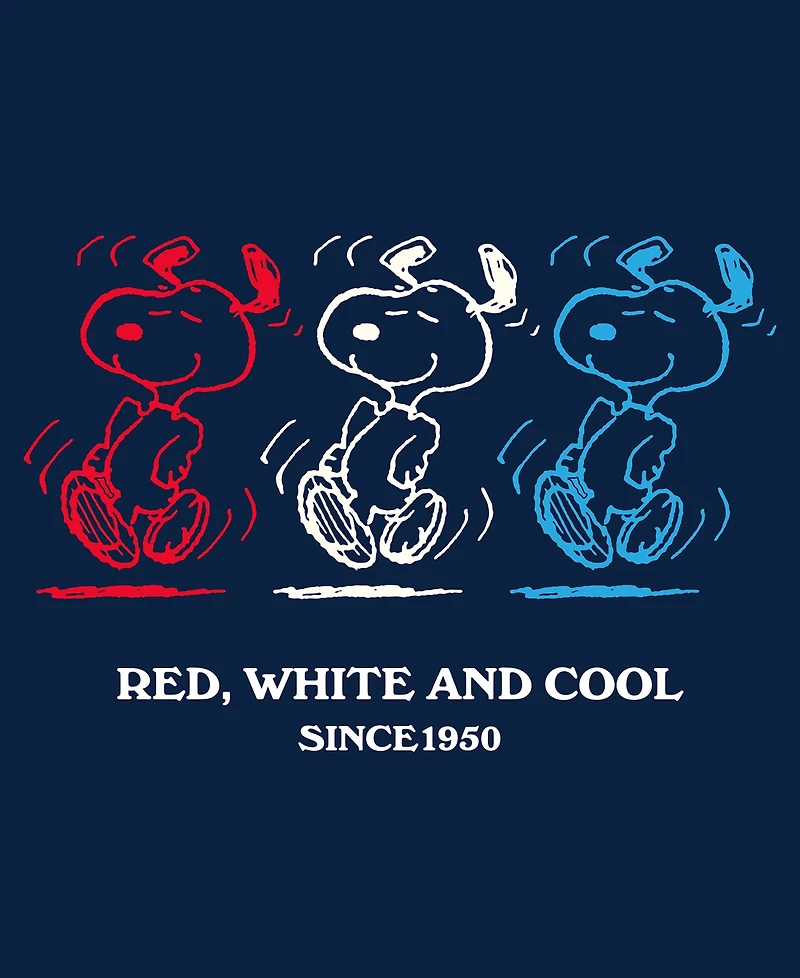 Hybrid Apparel Men's Red White And Cool Patriotic Snoopy Graphic T-Shirt