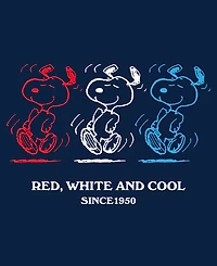 Hybrid Apparel Men's Red White And Cool Patriotic Snoopy Graphic T-Shirt