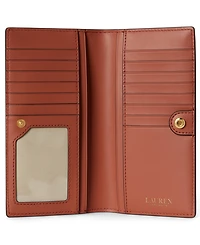 Lauren Ralph Crosshatch Leather Slim Snapped-Closure Wallet